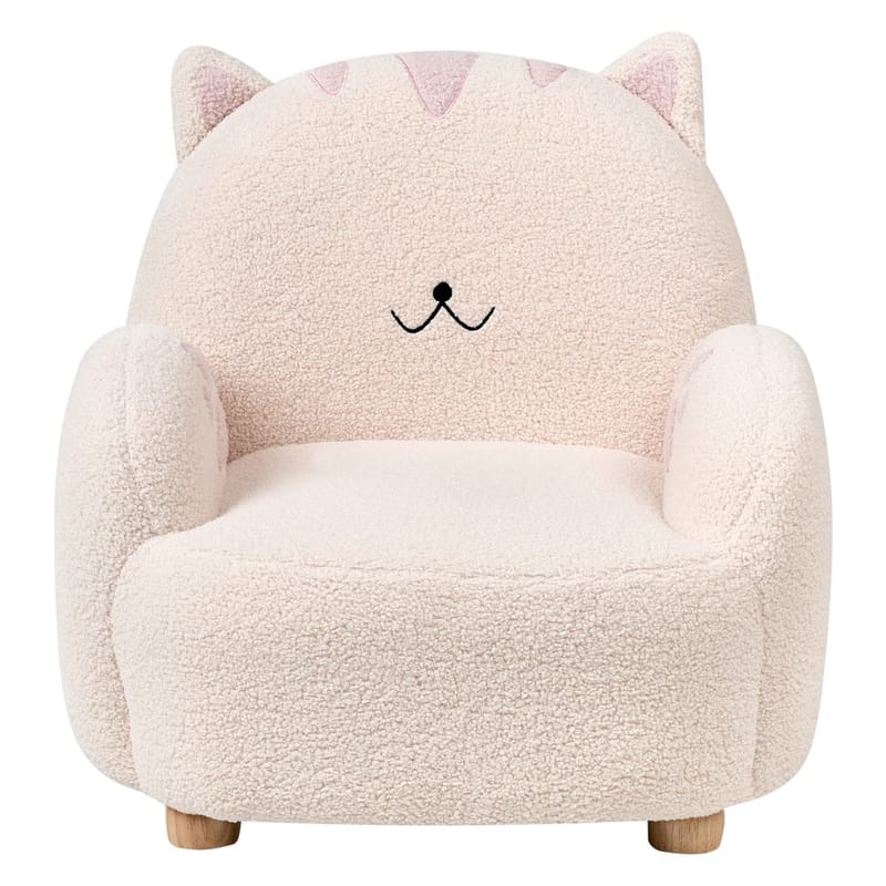 Børnelænestol Zoar - Hvid, brun - Møbler - Børnemøbler - Børnestol - Børne lænestol