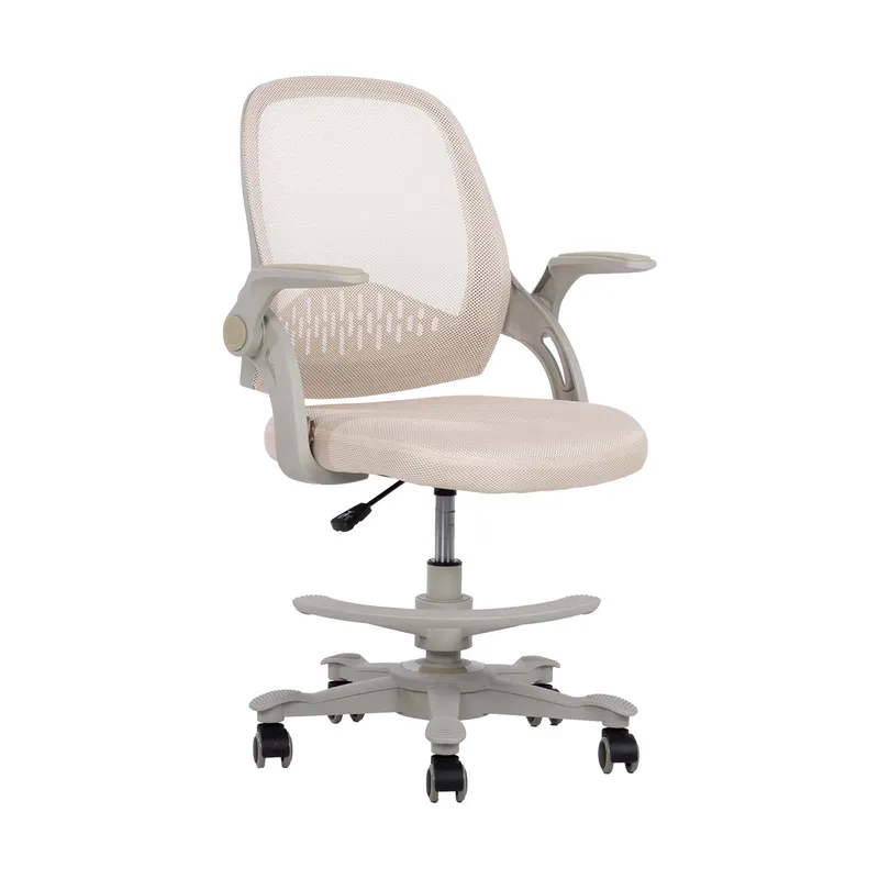 Børneskrivebordsstol HOME4YOU Emmy med fodstøtte Beige - beige - Møbler - Børnemøbler - Børnestol - Skrivebordsstole børn