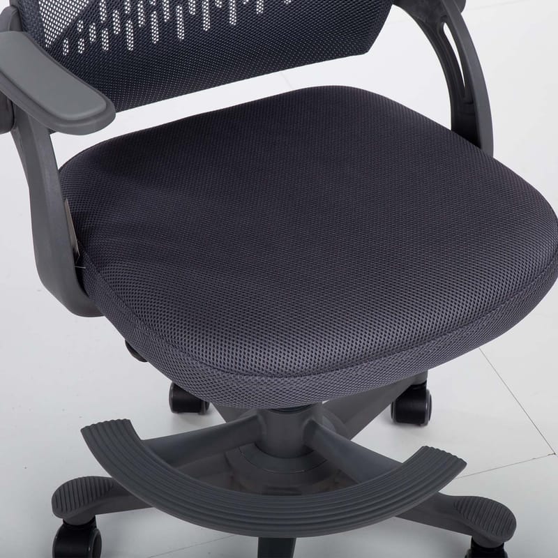 Børneskrivebordsstol HOME4YOU Emmy med fodstøtte Grå - grå - Møbler - Børnemøbler - Børnestol - Skrivebordsstole børn