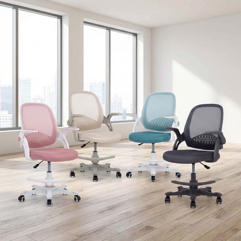 Børneskrivebordsstol HOME4YOU Emmy med fodstøtte Grå - grå - Møbler - Børnemøbler - Børnestol - Skrivebordsstole børn