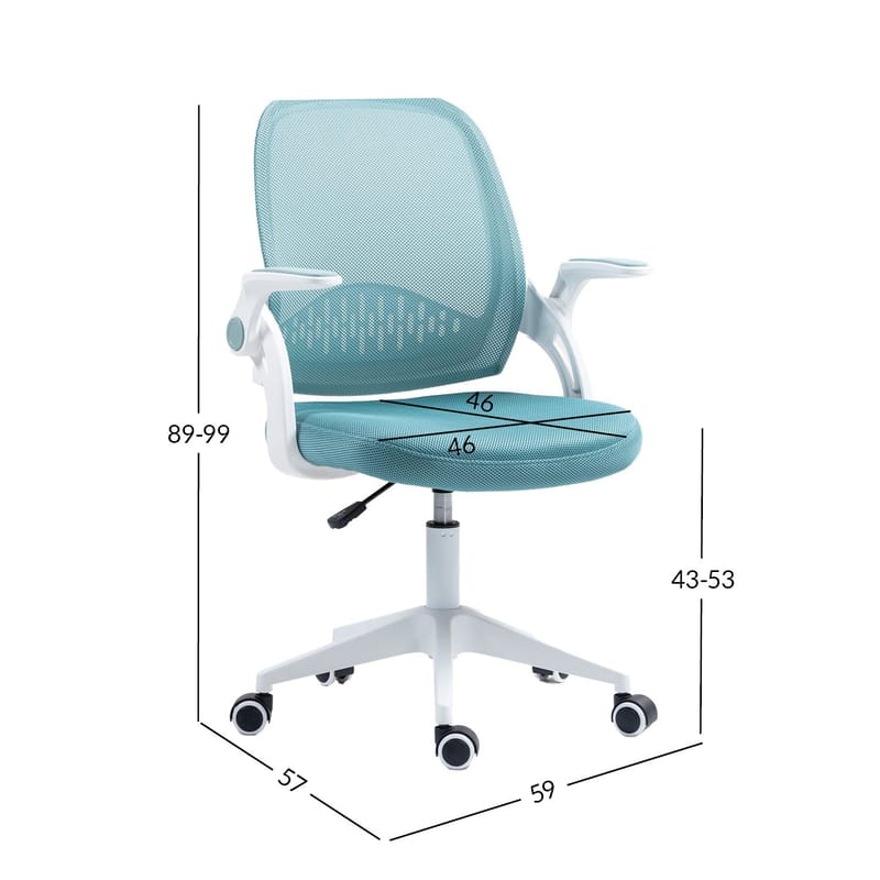 Børneskrivebordsstol HOME4YOU Emmy Turkis - Turkis - Møbler - Børnemøbler - Børnestol - Skrivebordsstole børn