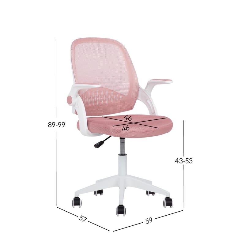 Børneskrivebordsstol HOME4YOU Emmy Pink - Pink - Møbler - Børnemøbler - Børnestol - Skrivebordsstole børn