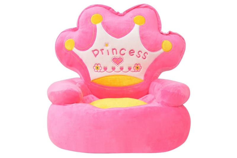 Børnestol I Plys Princess Pink - Lyserød - Møbler - Børnemøbler - Børnestol - Børne lænestol
