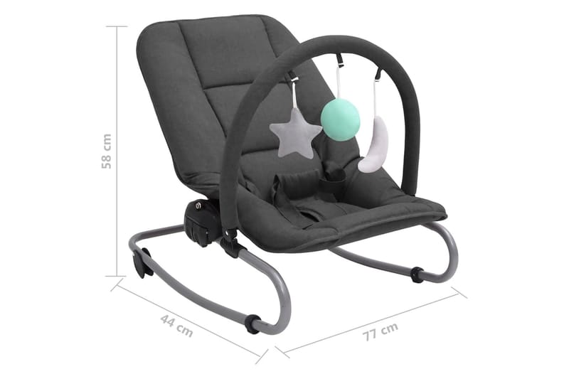 skråstol til baby stål antracitgrå - Antracit - Børne lænestol