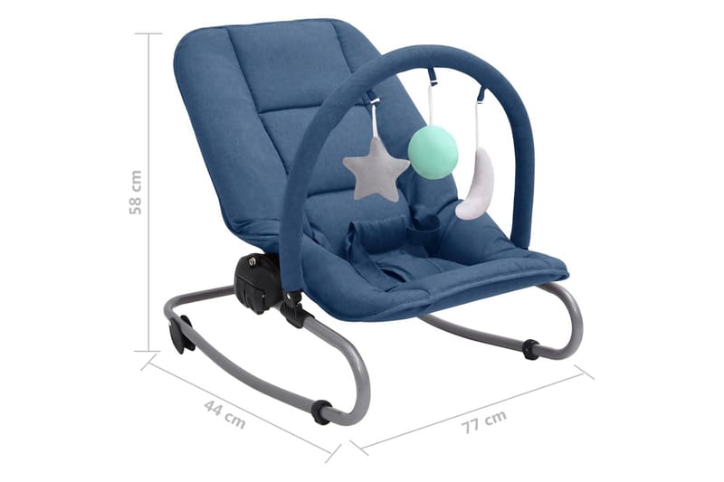 skråstol til baby stål marineblå - Blå - Børne lænestol
