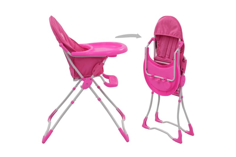 højstol pink og hvid - Lyserød - Spisestol til børn
