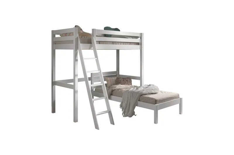 Enkeltseng og matchende sammenrullelig lamelbund Pino Mezzanine 90 x 200 cm, 90 x 200 cm