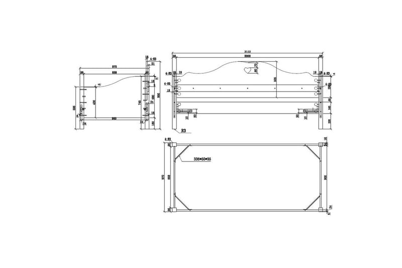 Køjeseng med skuffe Amori 90 x 200 cm Hvid - Møbler - Børnemøbler - Børneseng & juniorseng