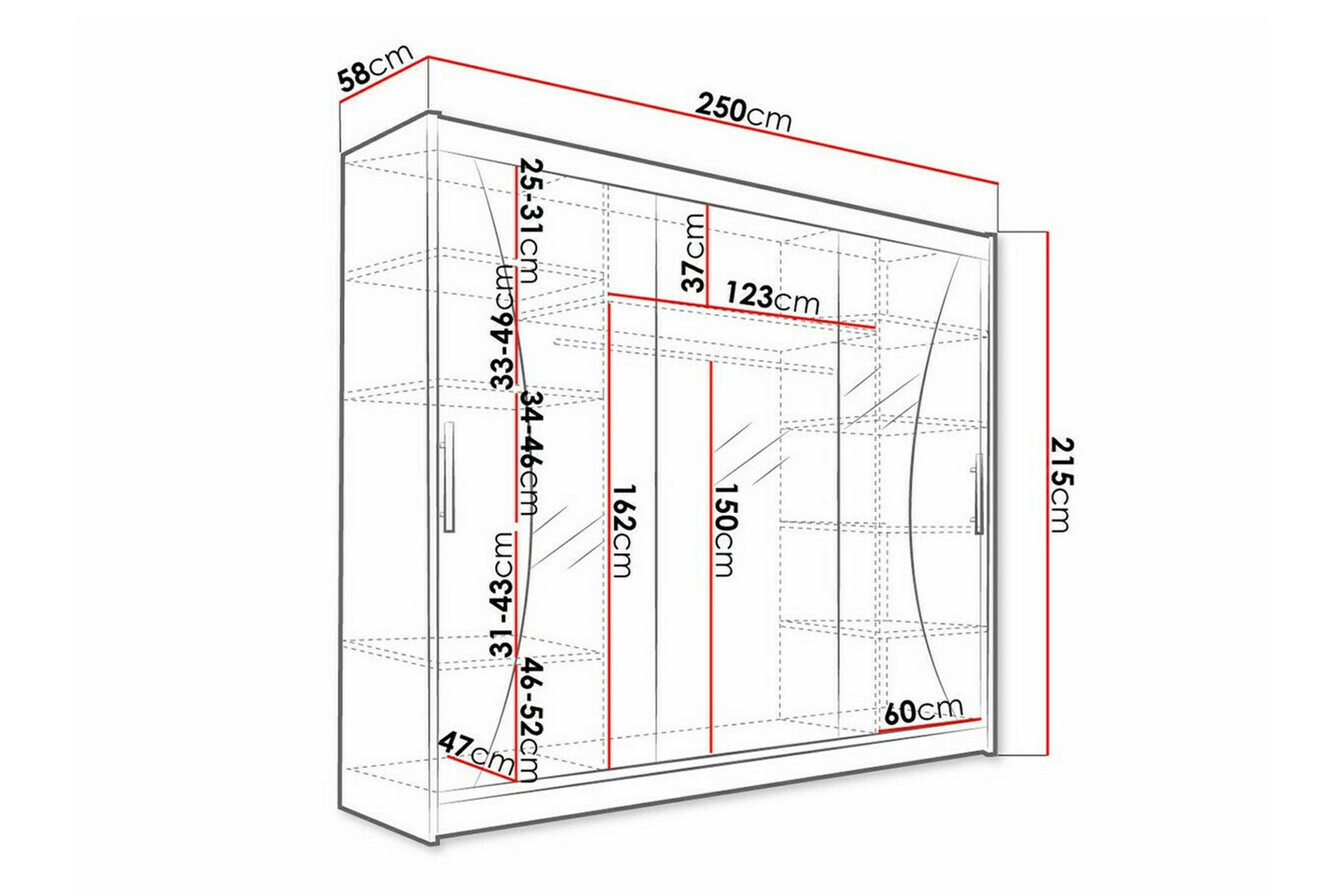 Glenmore Børneskab 250x215 cm - Brun - Møbler - Børnemøbler - Opbevaring børneværelse - Børneskab