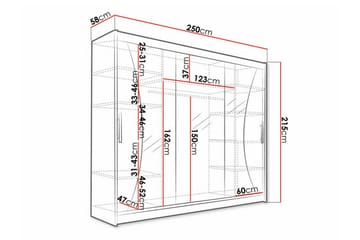 Glenmore Børneskab 250x215 cm - Brun - Møbler - Børnemøbler - Opbevaring børneværelse - Børneskab