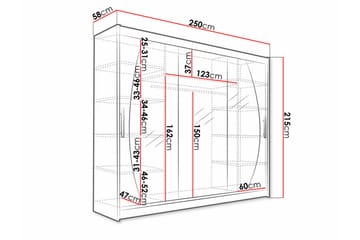 Glenmore Børneskab 250x215 cm - Sort - Møbler - Børnemøbler - Opbevaring børneværelse - Børneskab