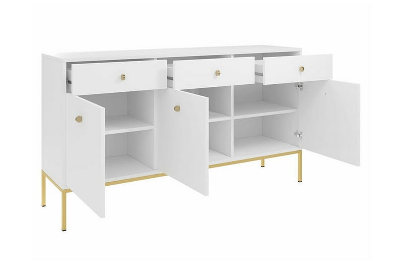 Klinkerville Skab 154x83 cm - Hvid - Møbler - Børnemøbler - Opbevaring børneværelse - Børneskab