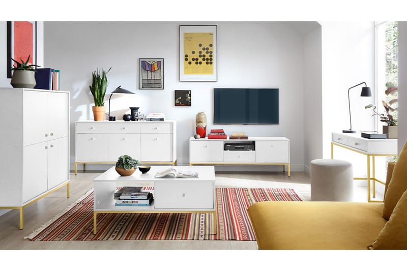 Klinkerville Skab 154x83 cm - Hvid - Møbler - Børnemøbler - Opbevaring børneværelse - Børneskab