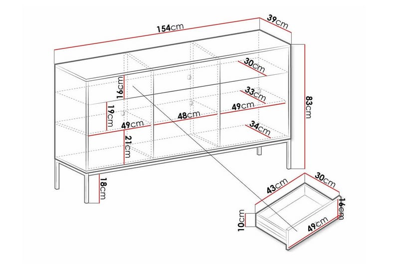 Klinkerville Skab 154x83 cm - Hvid - Møbler - Børnemøbler - Opbevaring børneværelse - Børneskab
