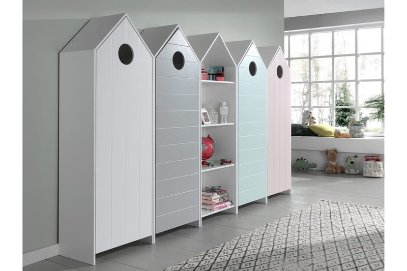 Bustorp Garderobe 5-pak, Hvid/Grå/Pink/Mintgrøn
