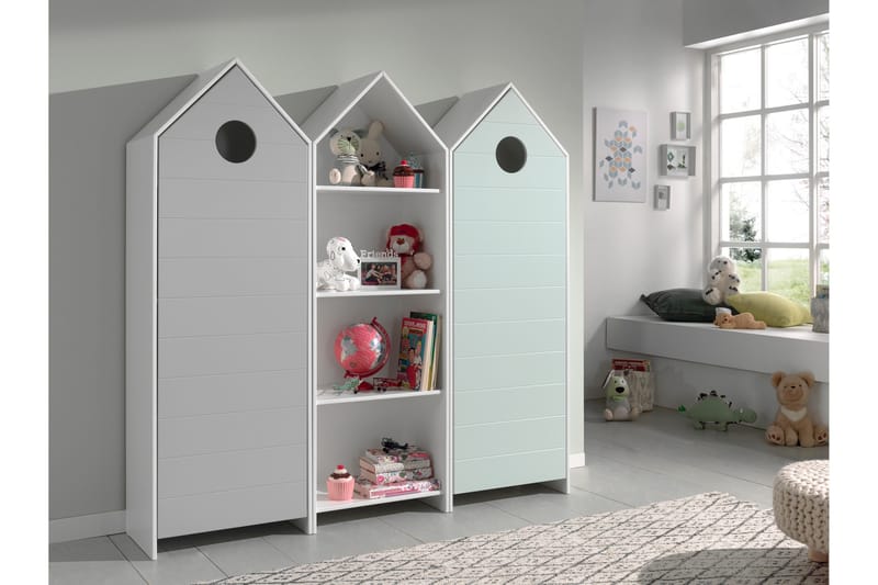Bustorp Garderobe og hyldesæt, Hvid/Grå/Mintgrøn
