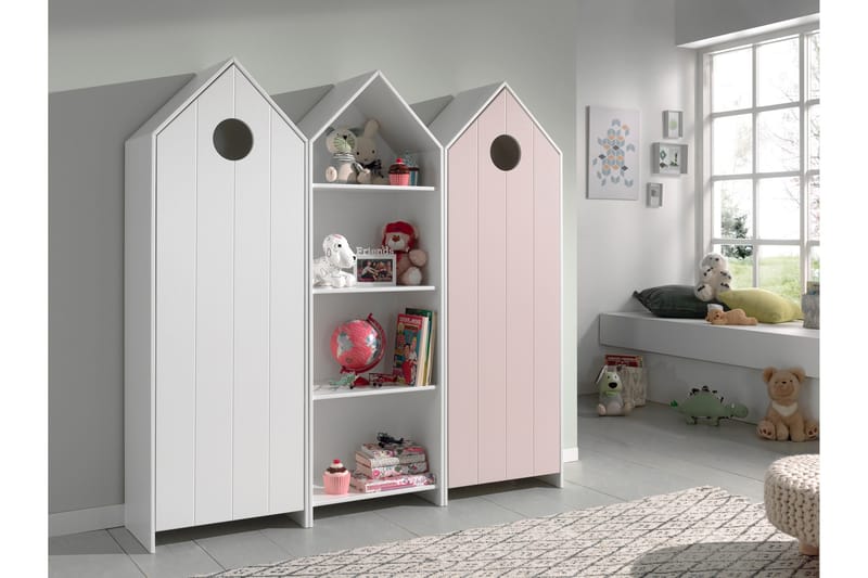 Bustorp Garderobe og hyldesæt, Hvid/Lyserød