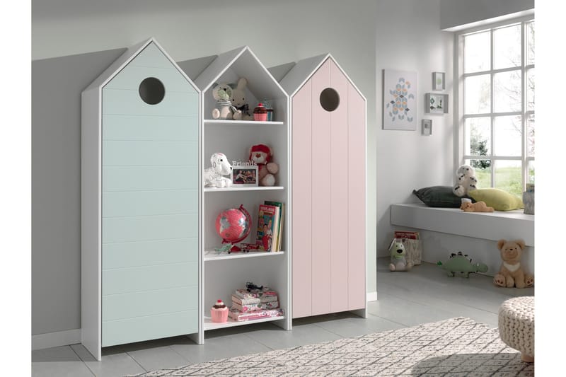 Bustorp Garderobe og hyldesæt, Hvid/Lyserød/Mintgrøn