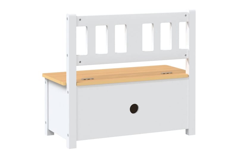 opbevaringsbænk til børn 60x30x55 cm MDF hvid og beige - Hvid - Møbler - Børnemøbler - Opbevaring børneværelse - Opbevaring legetøj - Legetøjskasse