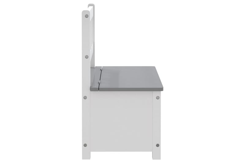 opbevaringsbænk til børn 60x30x55 cm MDF hvid og grå - Hvid - Møbler - Børnemøbler - Opbevaring børneværelse - Opbevaring legetøj - Legetøjskasse