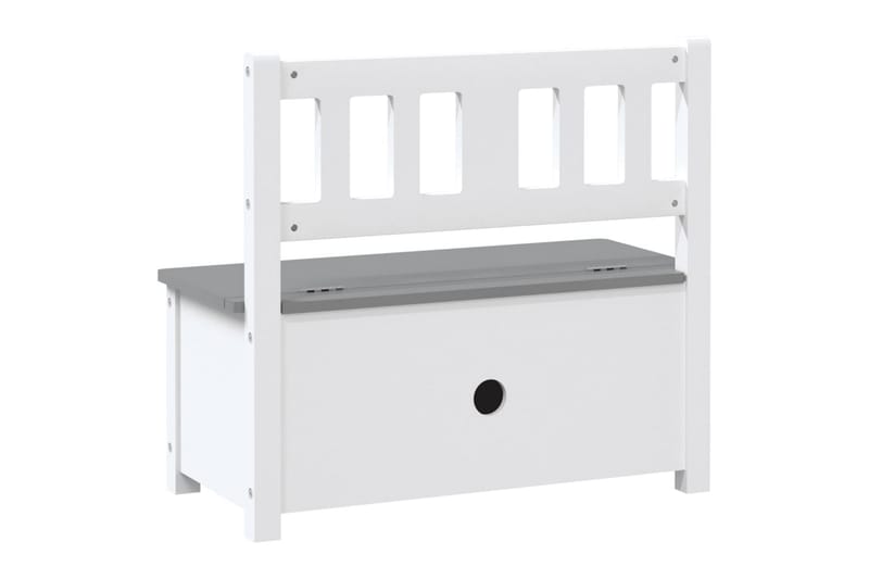 opbevaringsbænk til børn 60x30x55 cm MDF hvid og grå - Hvid - Møbler - Børnemøbler - Opbevaring børneværelse - Opbevaring legetøj - Legetøjskasse