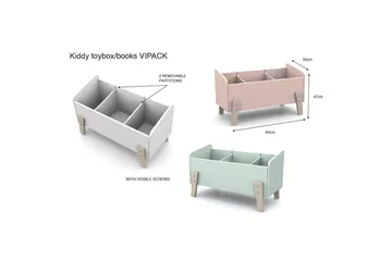 Säng med sängbord Vägg hyllor Leksakslåda Vipack Kiddy Vipack Pink - Møbler - Børnemøbler - Børnemøbelsæt