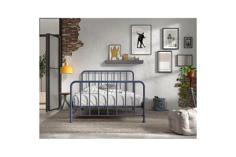 Seng Bronxx Blå, 140 x 200 cm - Blå, 140 x 200 cm - Møbler - Børnemøbler - Børneseng & juniorseng
