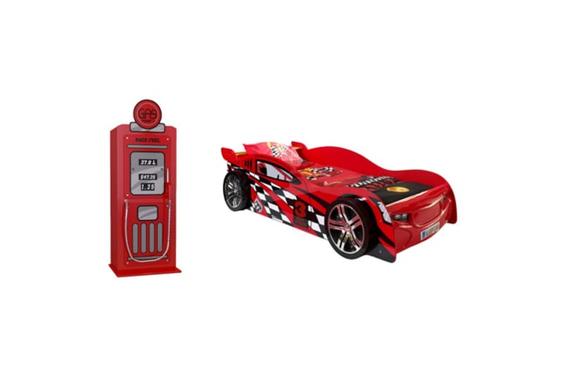 Seng med garderobeskab Night Speeder Rød - Møbler - Børnemøbler - Børneseng & juniorseng