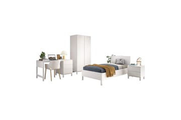 Seng med natbord garderobe skrivebord Eva 2-døre - 2-døre - Møbler - Børnemøbler - Børnemøbelsæt