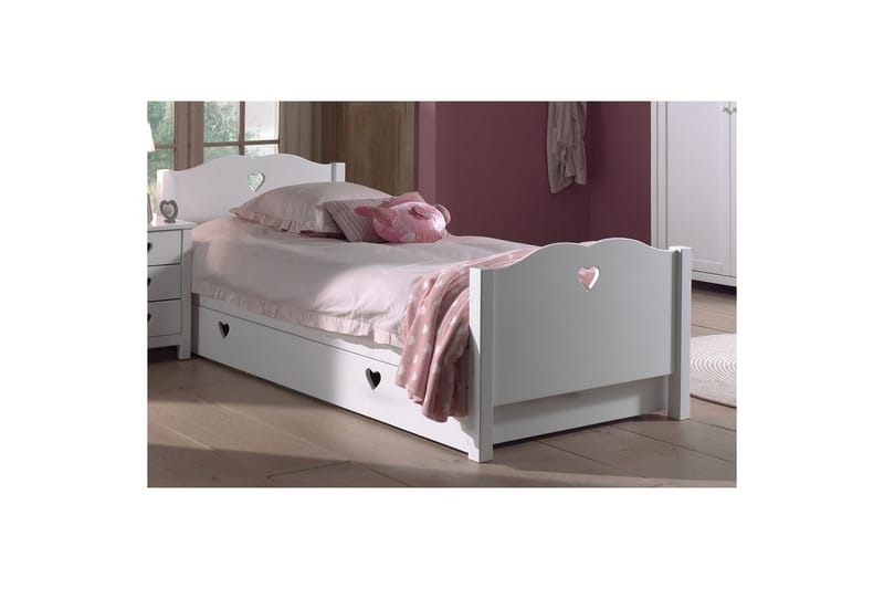 Seng med skuffe Amori 90 x 200 cm Hvid - Møbler - Børnemøbler - Børneseng & juniorseng