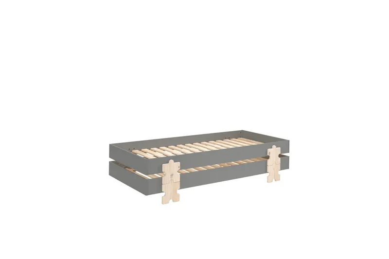 Seng Modulo med Puslespils Ben Grå, 2, Grå, 2