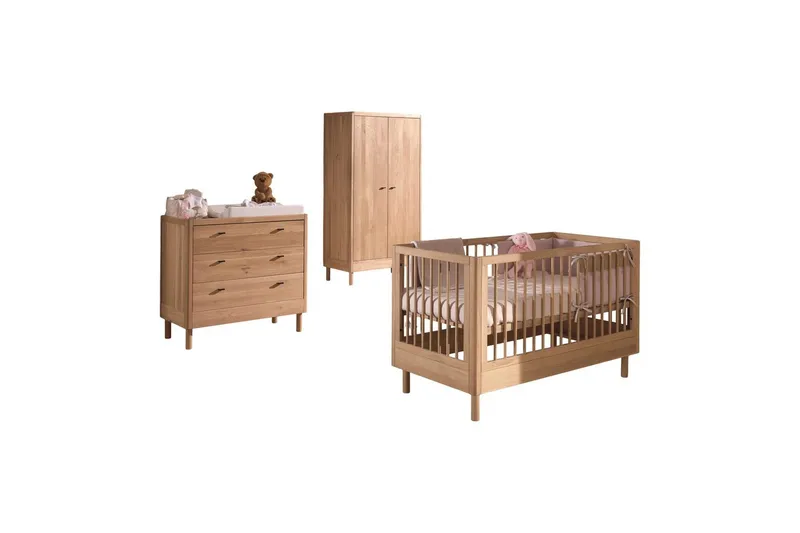 Spjälsäng med byrå garderob Jaxx Forrest Jaxx oak - Møbler - Børnemøbler - Børnemøbelsæt