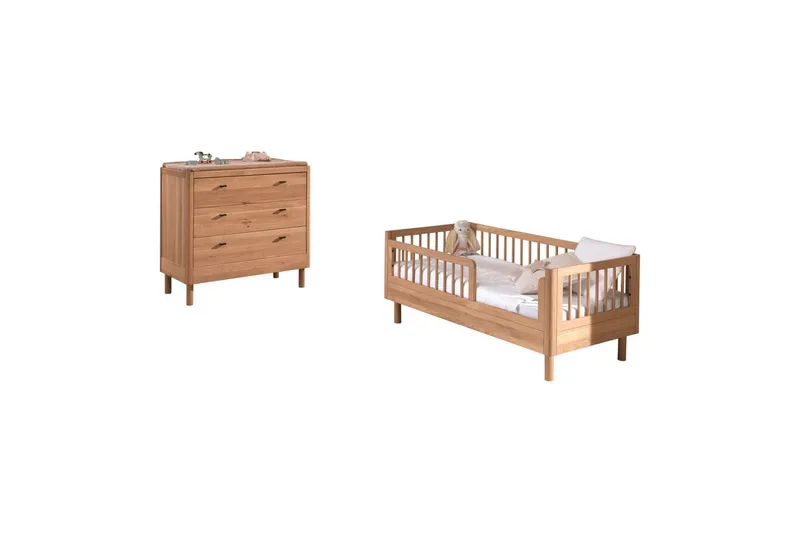 Spjälsäng med byrå Jaxx Forrest Jaxx oak - Møbler - Børnemøbler - Børnemøbelsæt