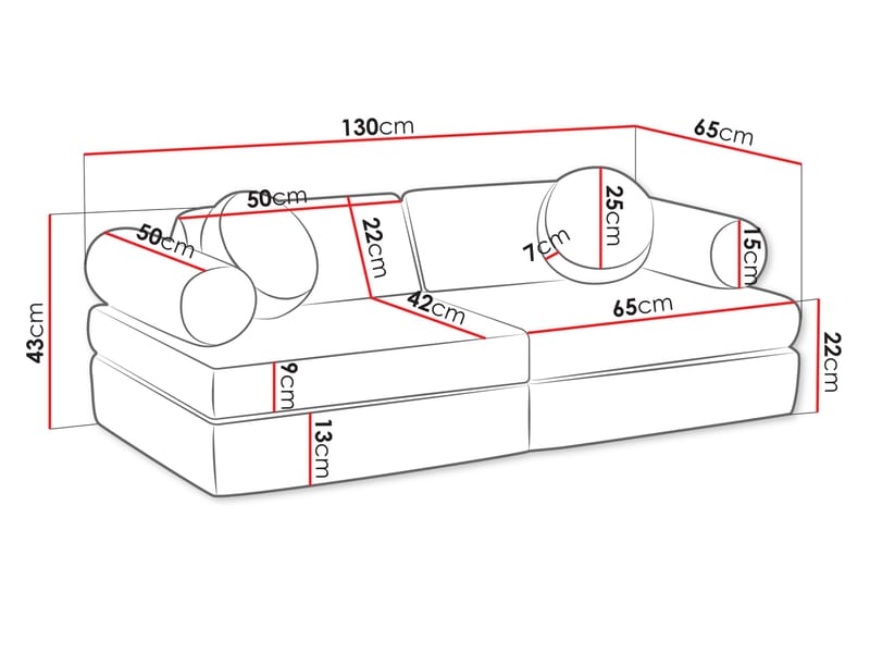 Tharosin 2-personers børnesofa - beige - Møbler - Børnemøbler - Børnesofa