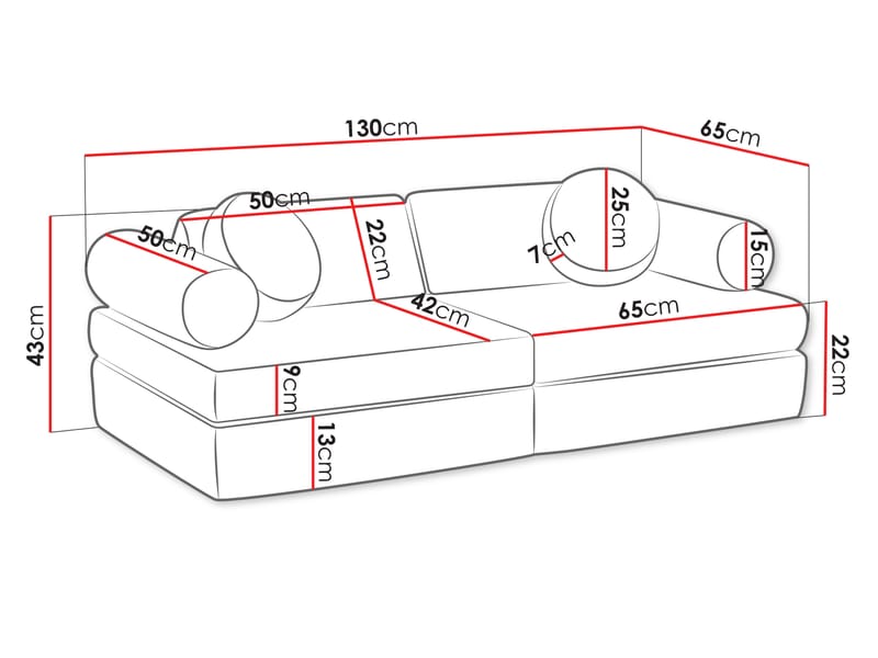 Tharosin Børnesofa - Brun - Møbler - Børnemøbler - Børnesofa