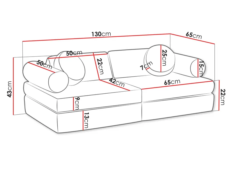 Tharosin Børnesofa - Rosa - Møbler - Børnemøbler - Børnesofa