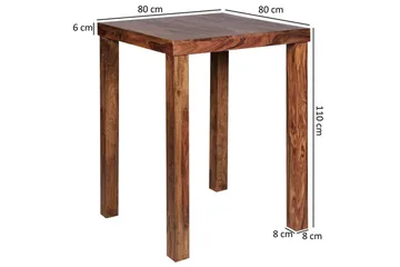 Barbord Wohnling Stabilt massivt træ Sheesham 80 x 80 x 110 cm - Møbler - Borde - Barbord & ståbord