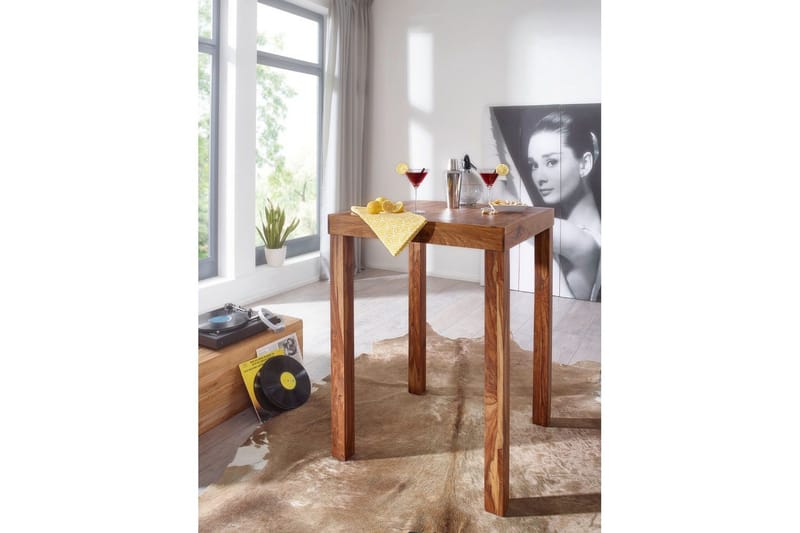 Barbord Wohnling Stabilt massivt træ Sheesham 80 x 80 x 110 cm - Møbler - Borde - Barbord & ståbord