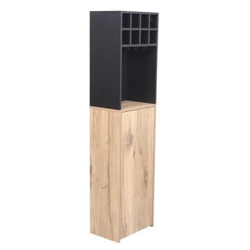 Barreol med bord HOME4YOU Hannes 44x122(30)x170 cm rustik melamin - Lyst rustikt træ / sort - Møbler - Borde