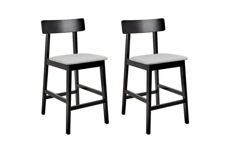 Barstol Beliani Isanti set om 2 Ljus Trä-Beige Black