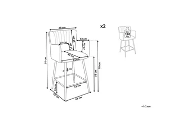 Barstol Beliani Sanilac set om 2 Blå-Svart Black VALUE_MISSING_18021 - Møbler - Stole & lænestole - Barstole
