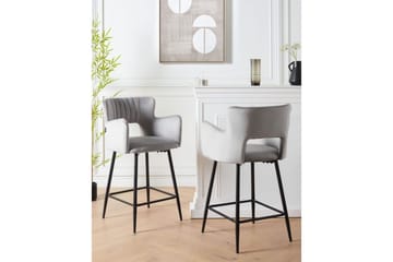Barstol Beliani Sanilac set om 2 Blå-Svart Light grey VALUE_MISSING_18022 - Møbler - Stole & lænestole - Barstole