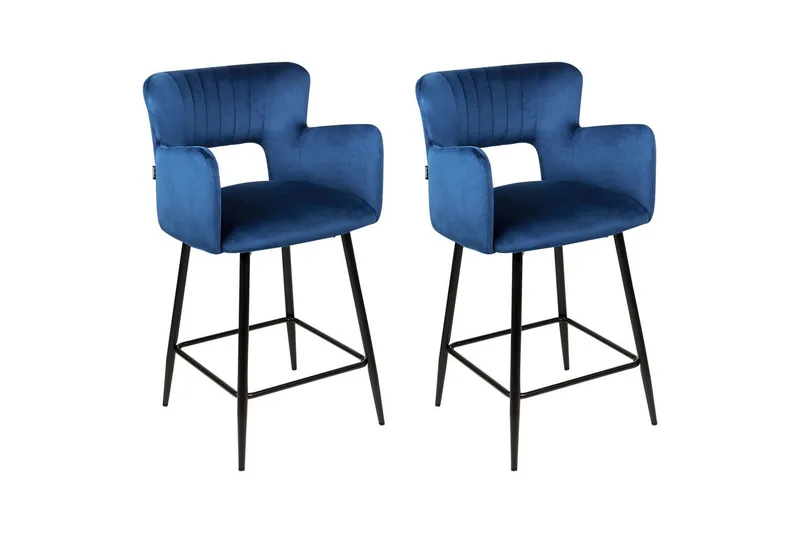 Barstol Beliani Sanilac set om 2 Blå-Svart Navy blue VALUE_MISSING_18020