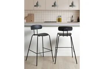 Barstol Beliani Sibley set om 2 Grön Black - Møbler - Stole & lænestole - Barstole