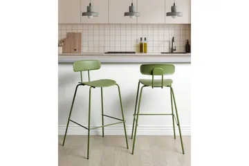 Barstol Beliani Sibley set om 2 Grön Green - Møbler - Stole & lænestole - Barstole