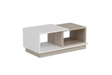 Schmida Sofabord 90x45 cm Hvid/Brun - Hanah Home - Møbler - Borde - Sofabord