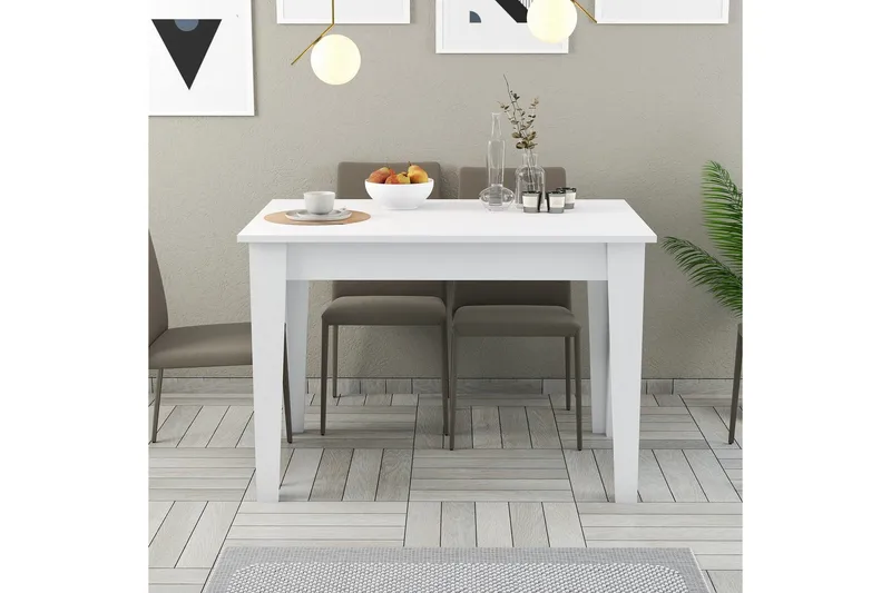 Levents Spisebord 110x72 cm Hvid - Hanah Home - Møbler - Borde - Spisebord og køkkenbord