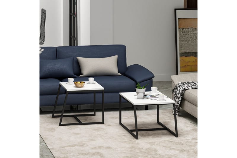 Minimal Sofabord 75x50 cm Hvid - Hanah Home - Møbler - Borde - Sofabord