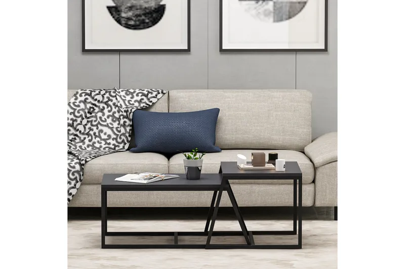 Minimal Sofabord 75x50 cm Sort - Hanah Home - Møbler - Borde - Sofabord