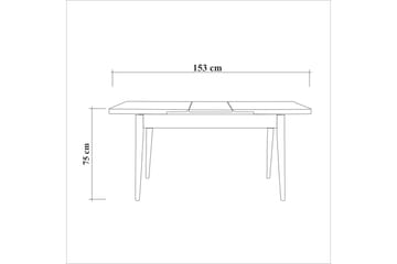 Oliver Spisebord 120x75 cm + 4 stk Spisestole Hvid/Brun - Hanah Home - Møbler - Borde - Spisebordssæt